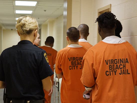 Inmates Walking in Line